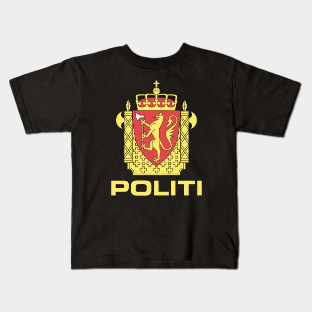 Norwegian Police (black) Kids T-Shirt by pasnthroo